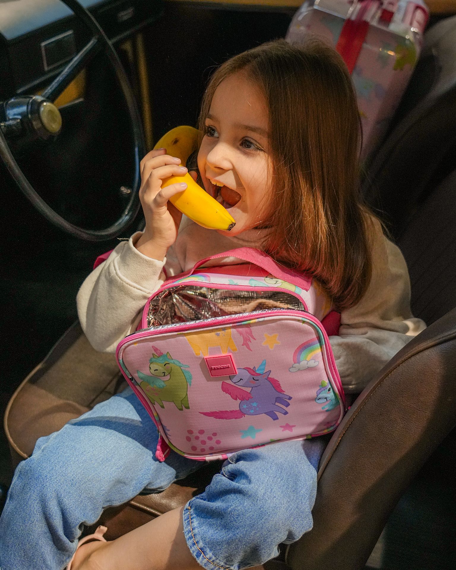 Punga de prânz pentru copii unicorni roz