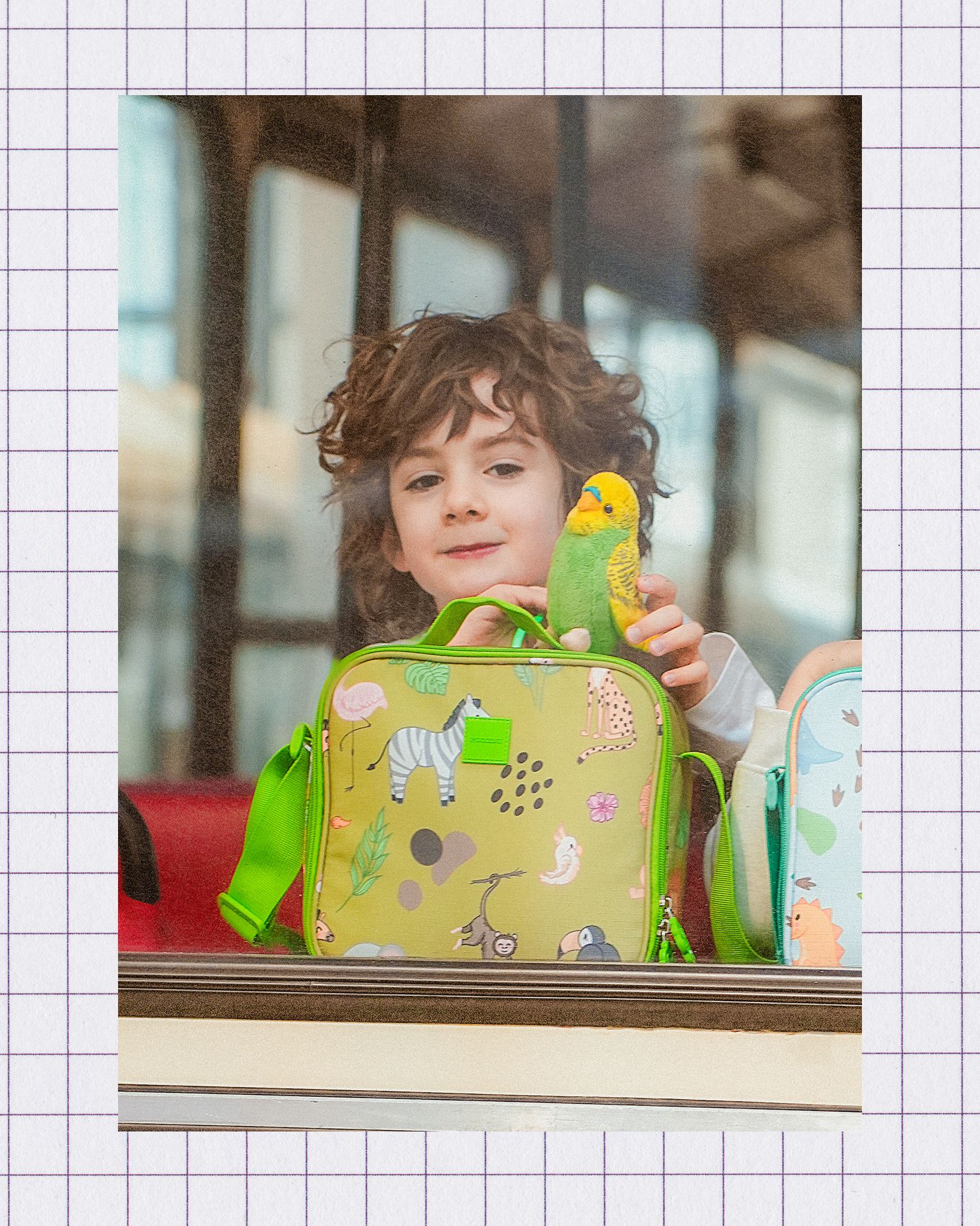 Geantă de prânz pentru copii safari verde