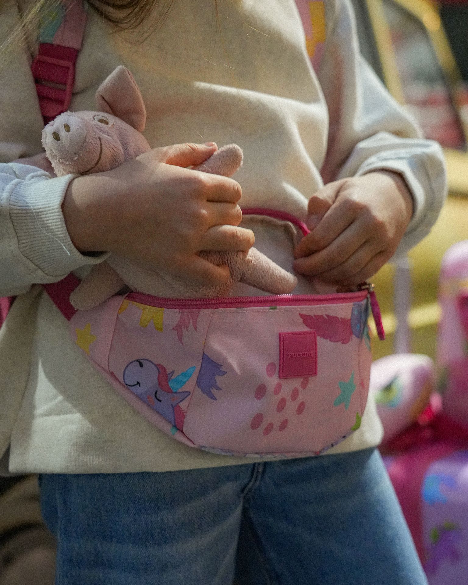 Sac de rinichi pentru copii unicorni roz