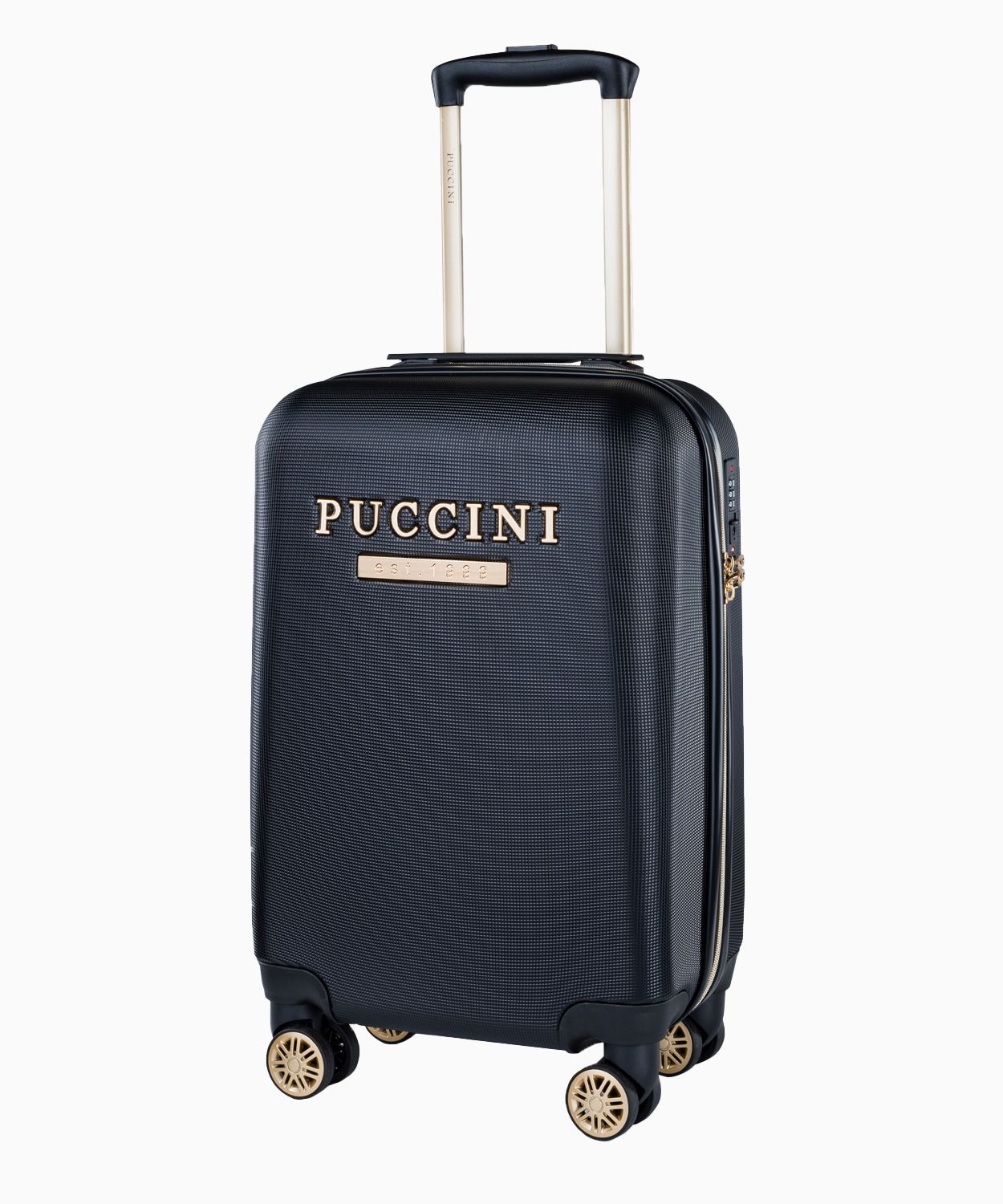 Troler de cabină negru cu inscripție elegantă