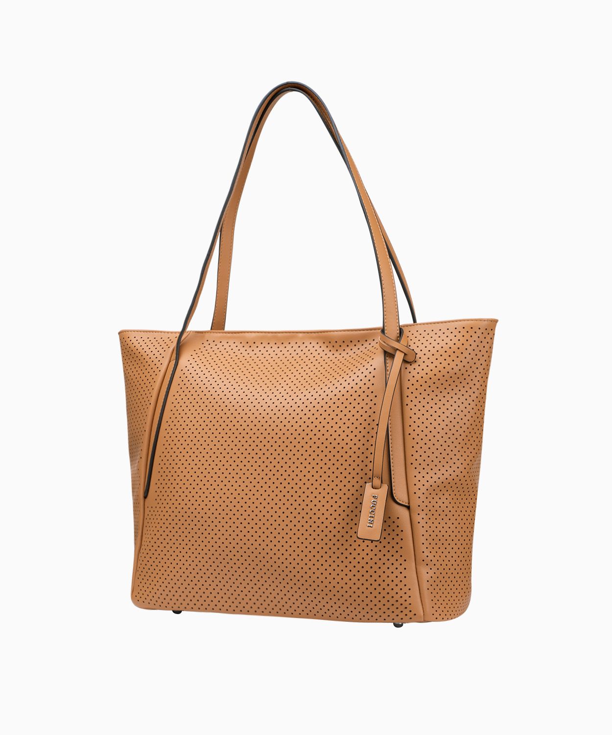 Geantă shopper cu breloc decorativ maro