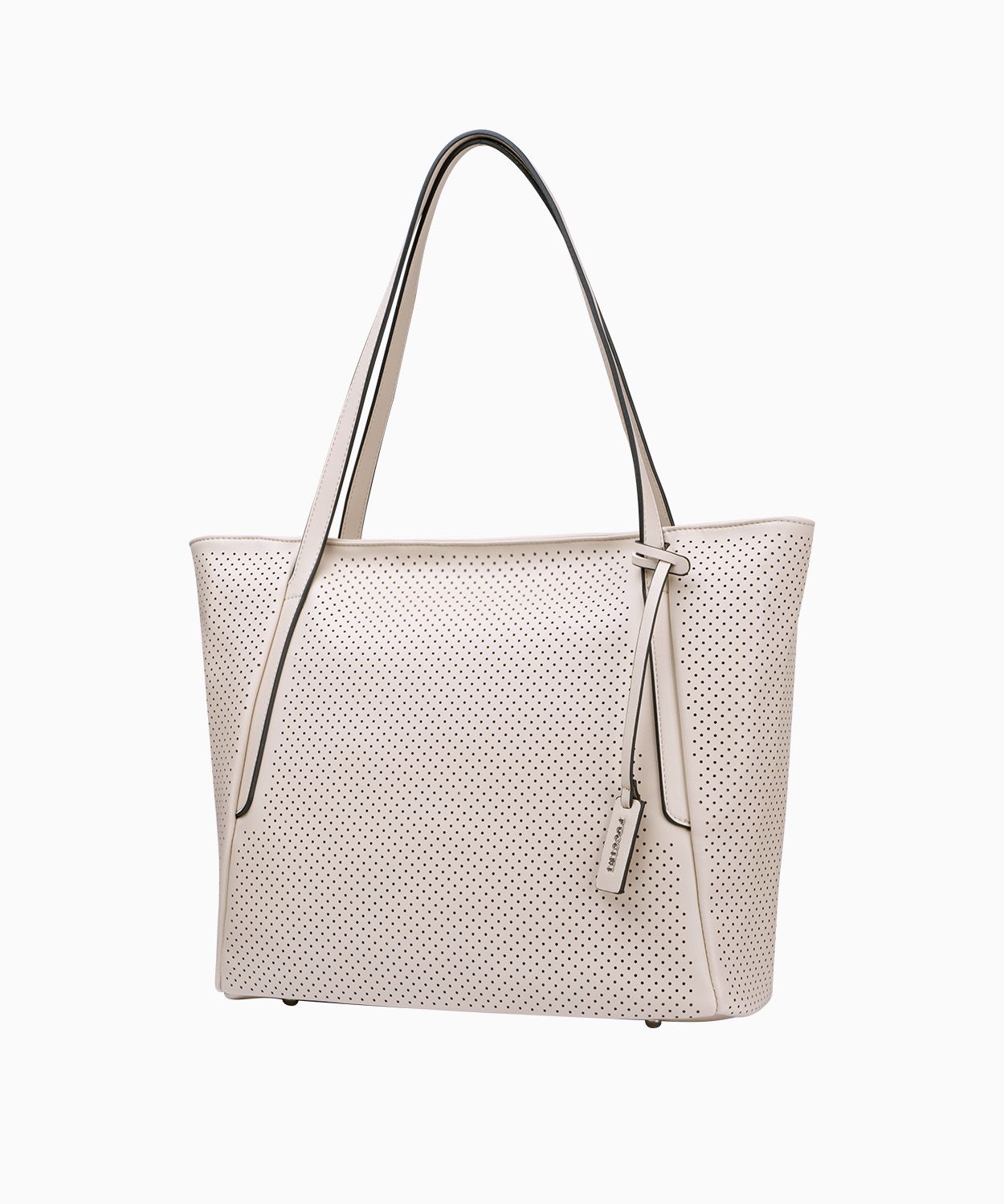 Geantă shopper cu breloc decorativ bej