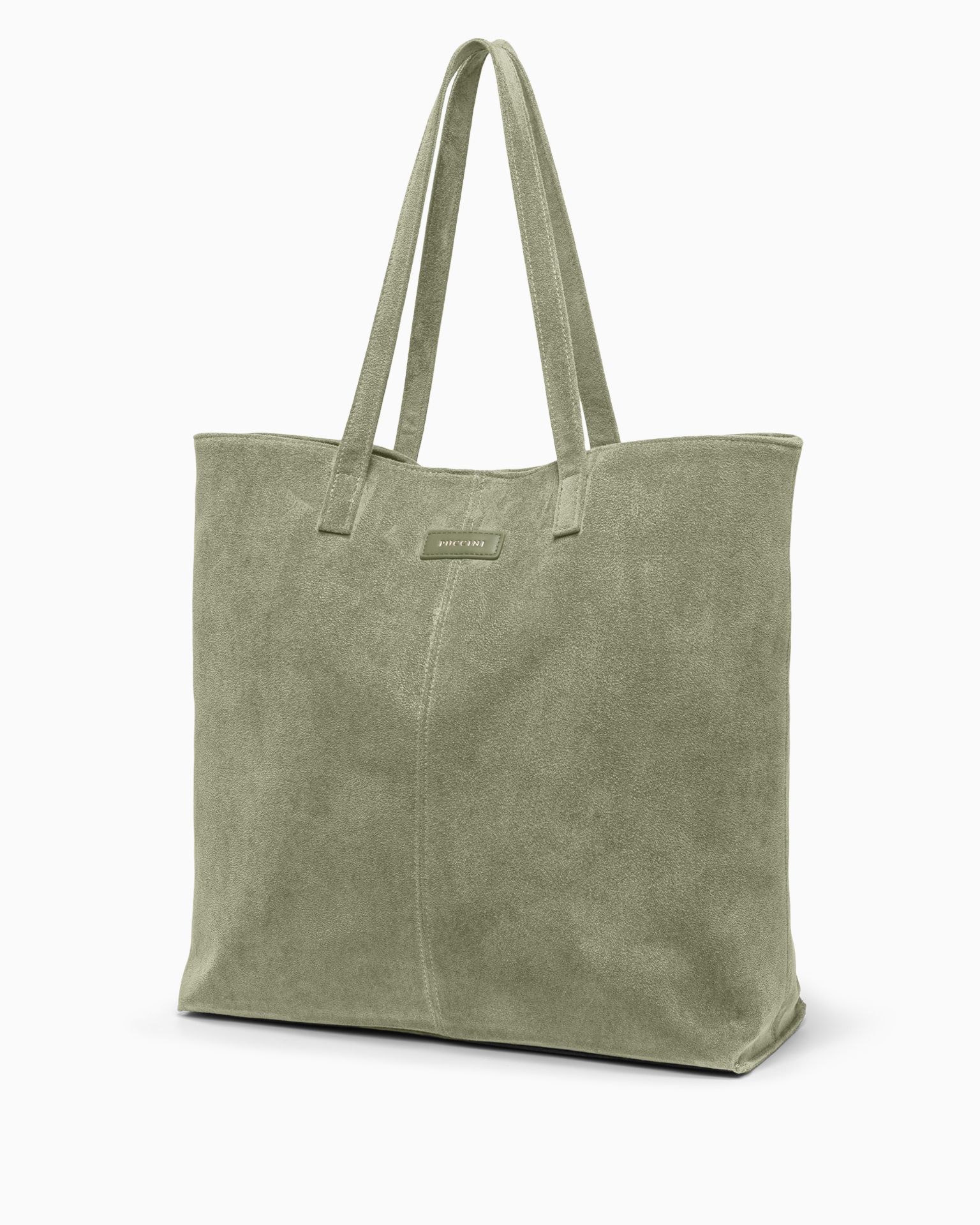 Geantă shopper mare pentru femei din piele de căprioară ecologică verde