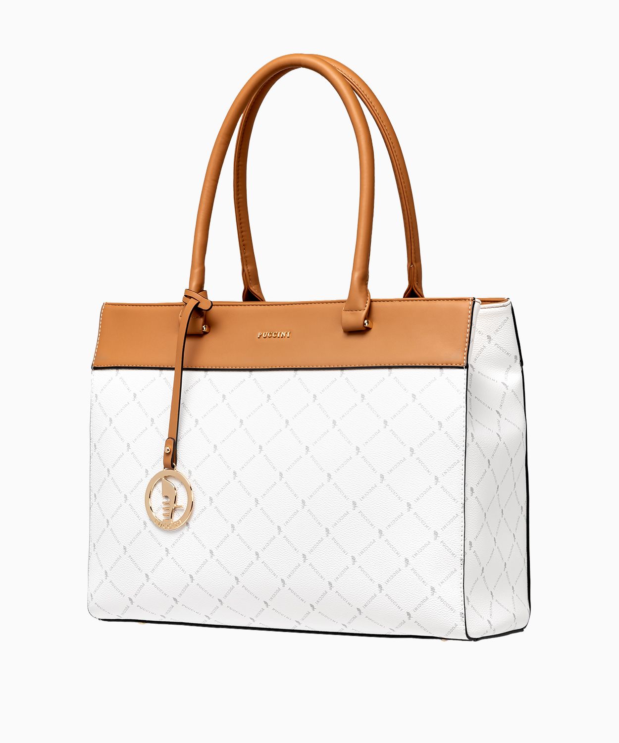 Geantă de damă shopper elegantă cu logo albă
