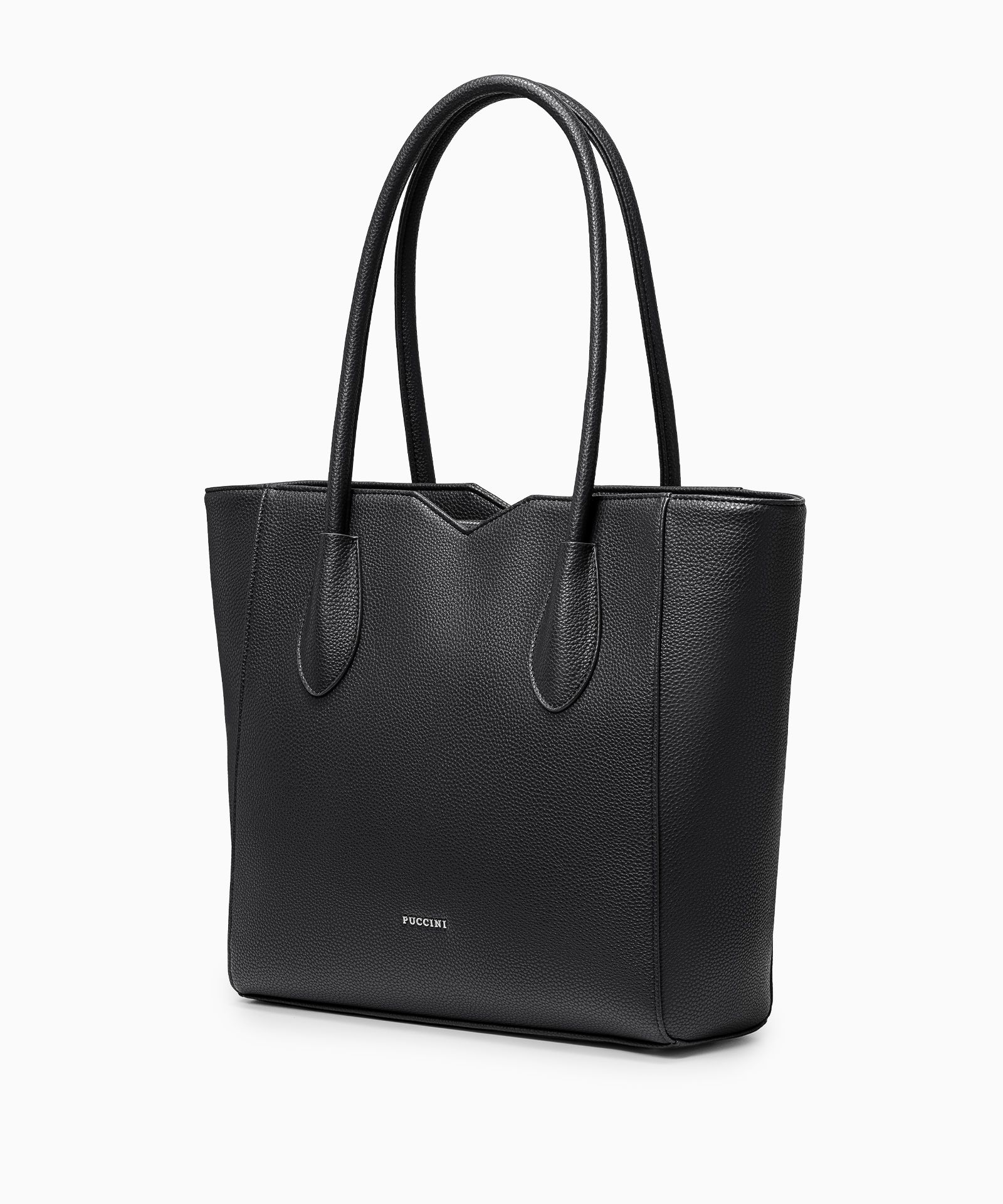 Geantă shopper neagră de damă cu model