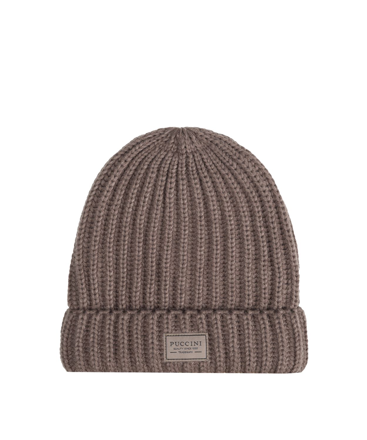 Căciulă beanie cu împletitură groasă - maro
