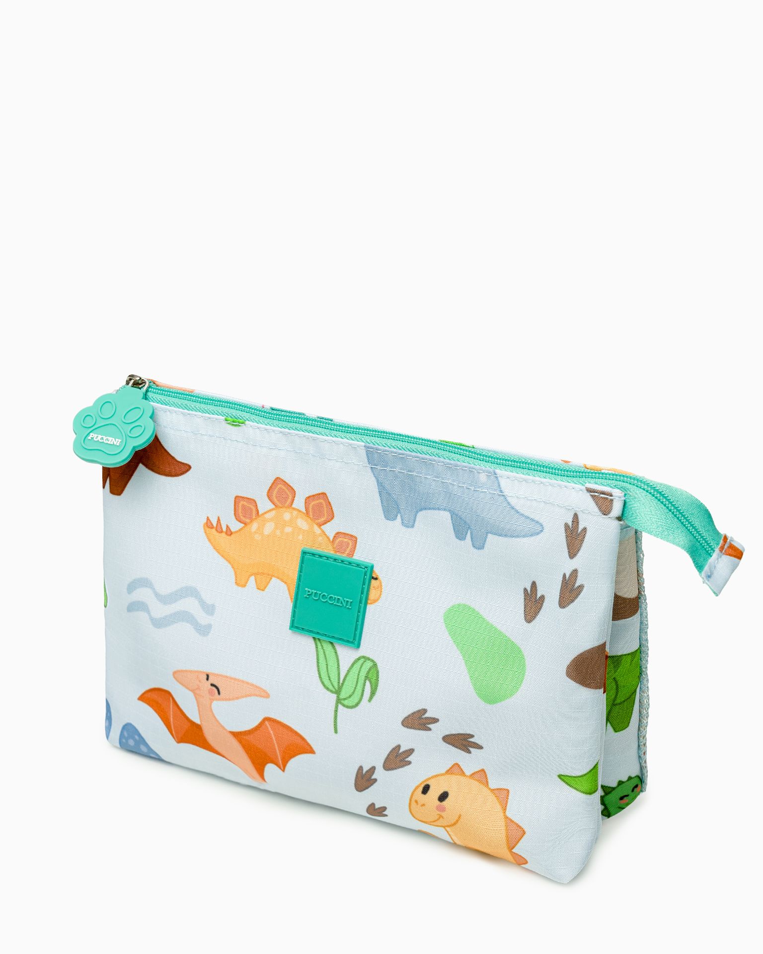 Geantă cosmetice pentru copii dinozauri albastru