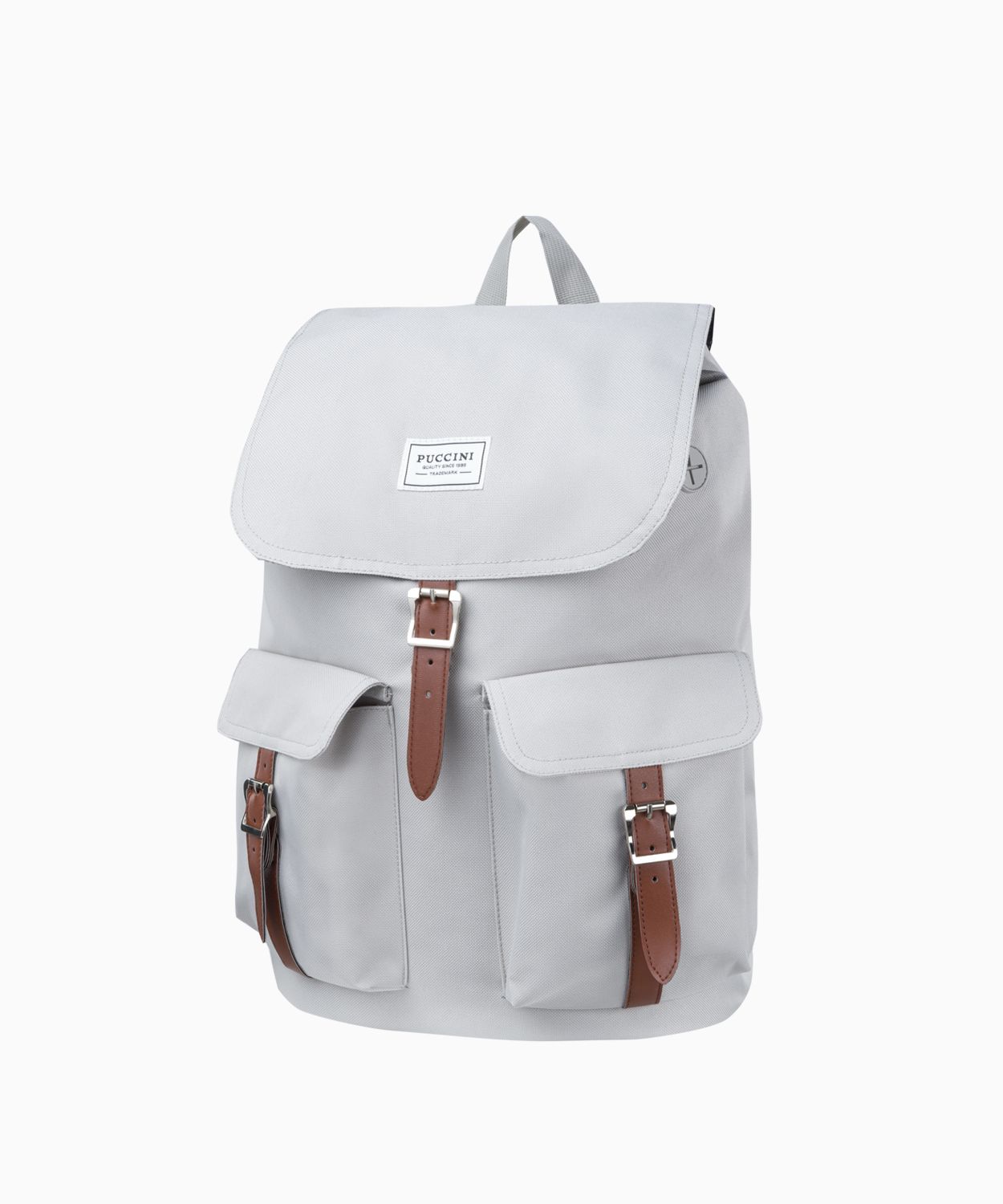 Rucsac din material textil cu buzunare - gri