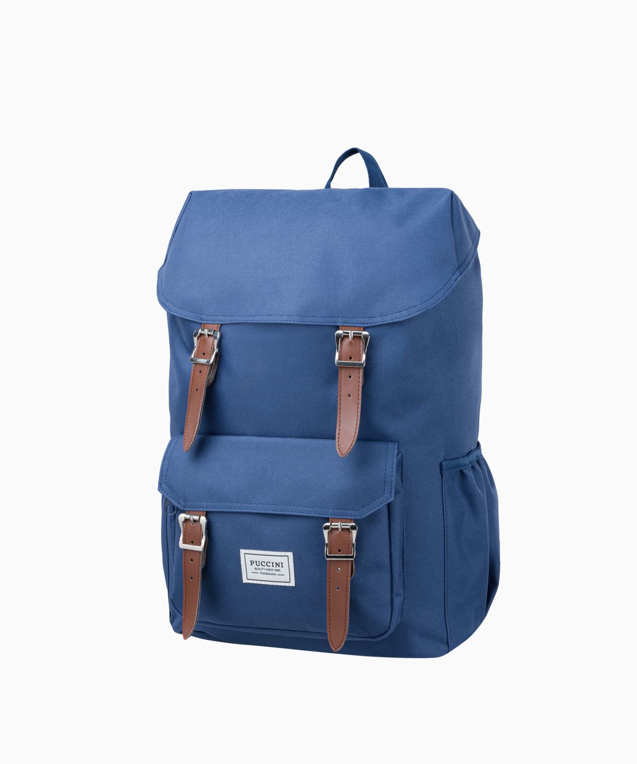 Rucsac cu inserții din piele ecologică - bleumarin