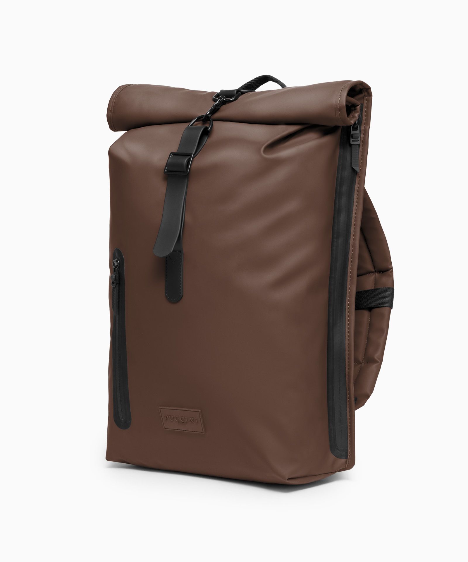 Rucsac Rolltop impermeabil urban cu buzunar pentru laptop maro