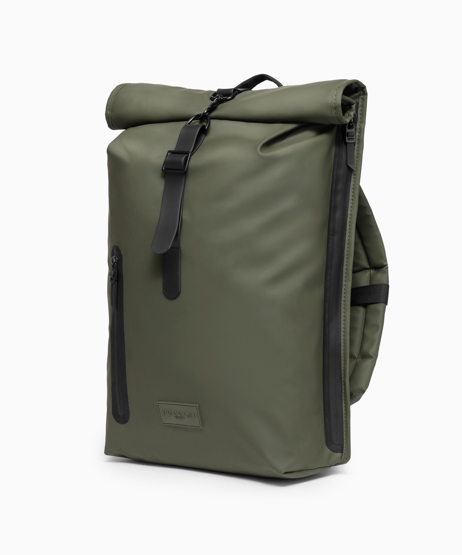 Rucsac rolltop impermeabil urban cu buzunar pentru laptop verde