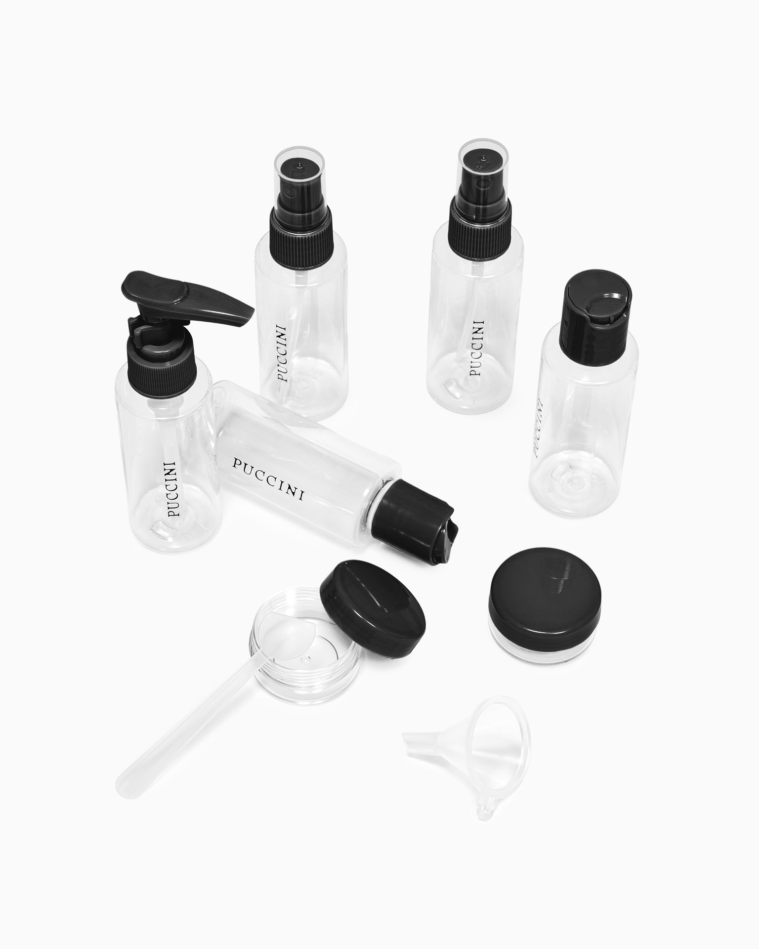 Set de recipiente de călătorie negre