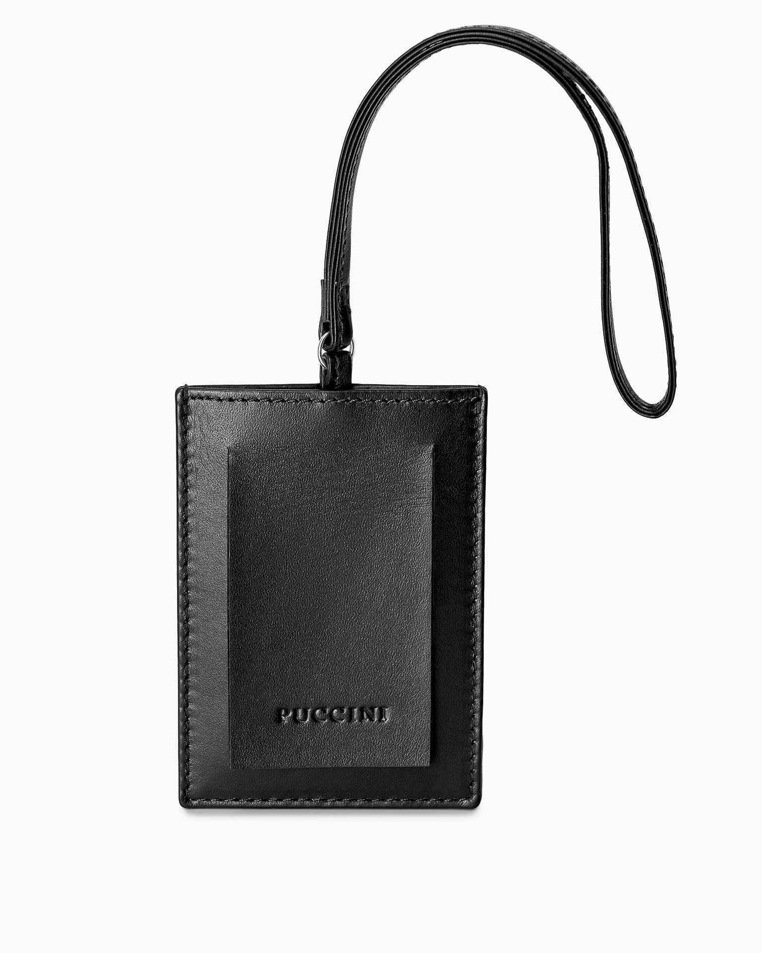 Etichetă pentru bagaje din piele neagră