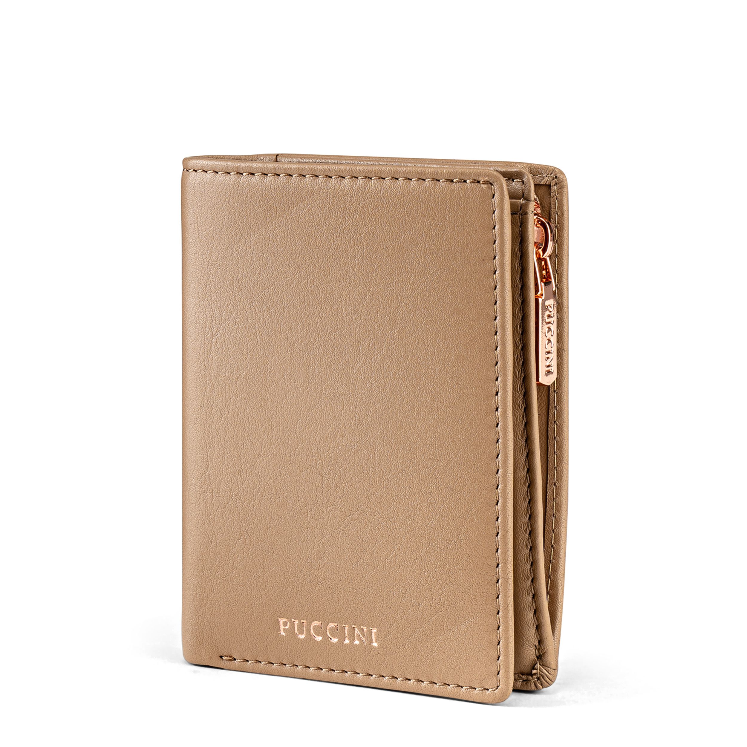 Portofel mic din piele maro pentru femei - puccini.ro