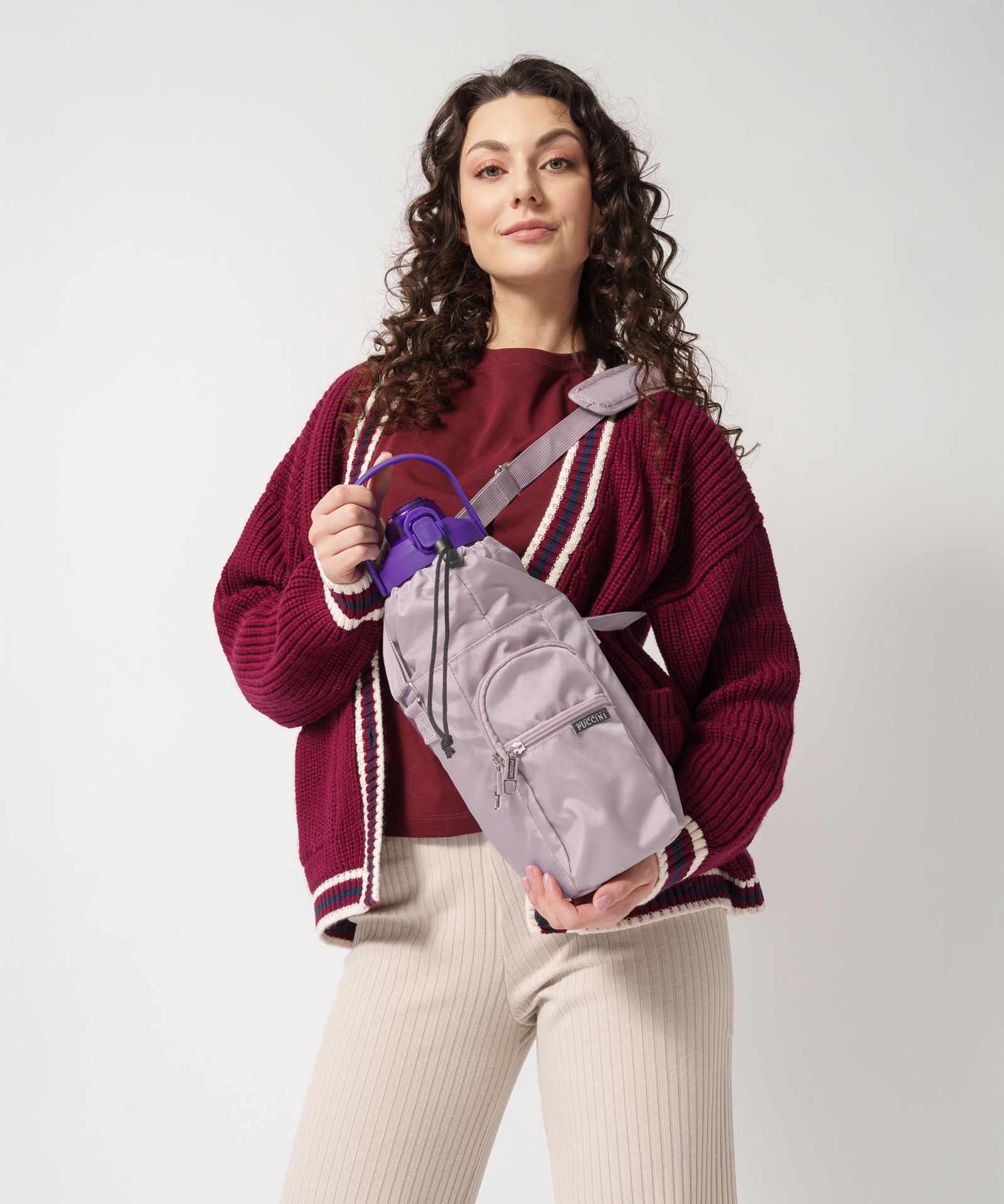 Geantă termică pentru sticle roz