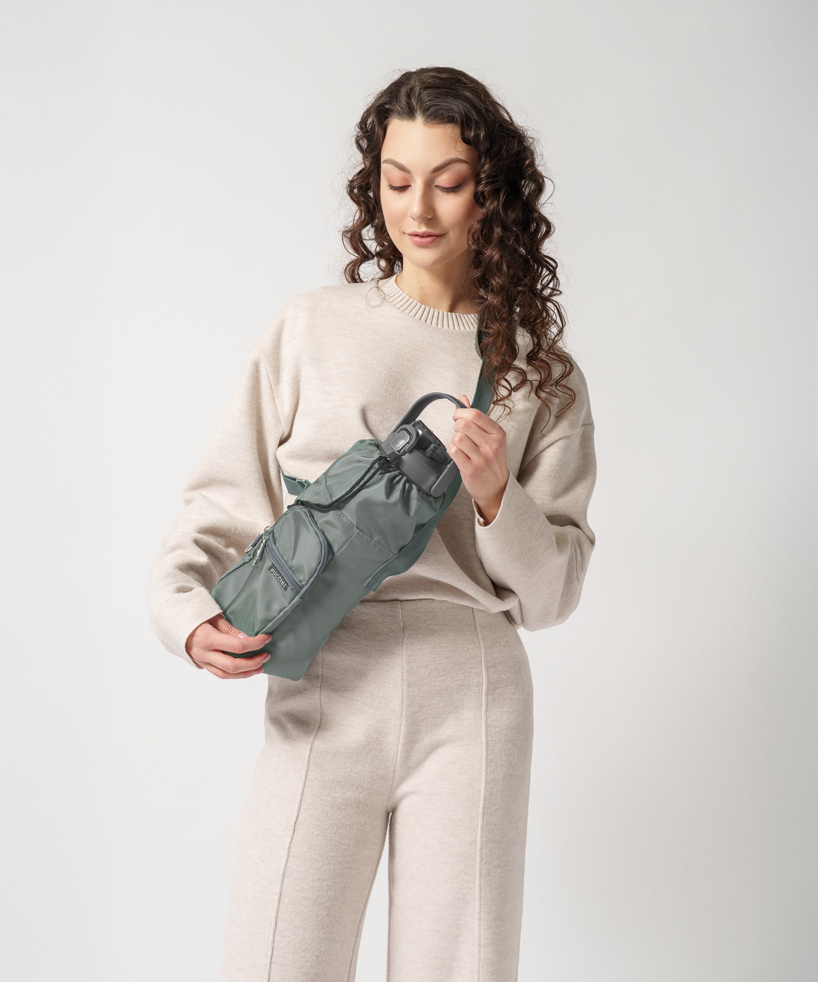 Geantă termică pentru sticle verde