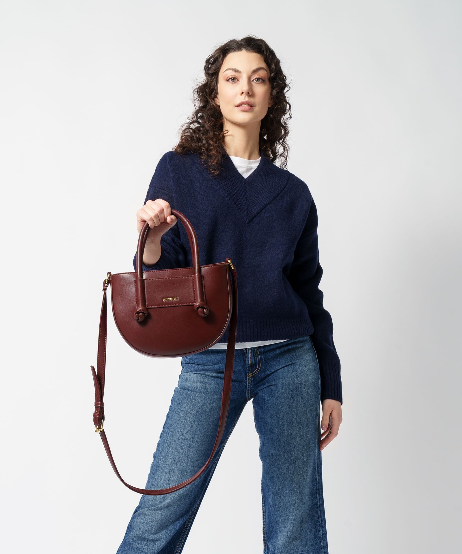 Geantă de mână mică crossbody pentru femei cu mânere din piele ecologică roșie