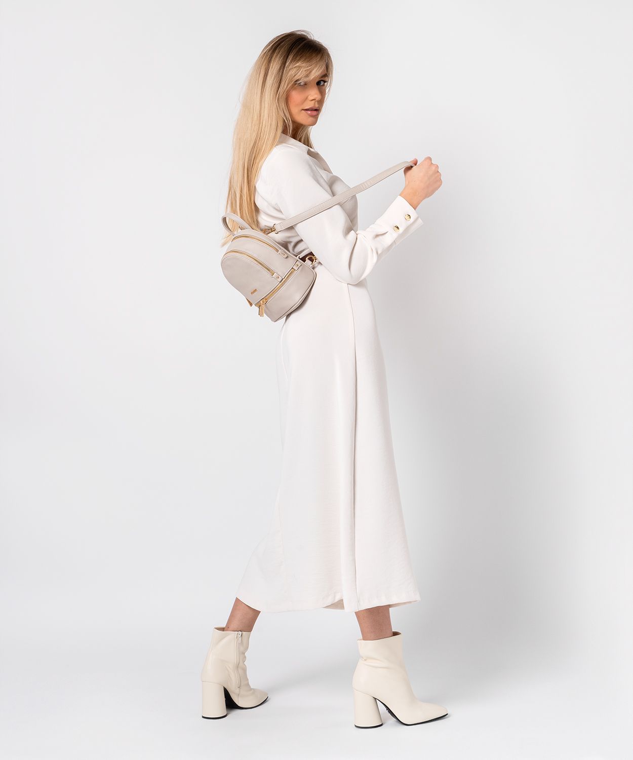 Rucsac mini de damă bej