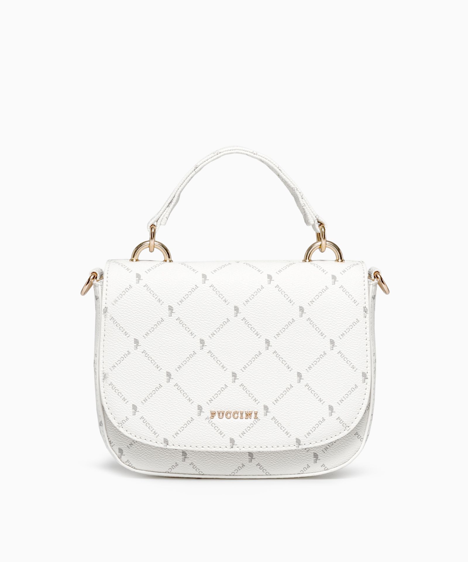 Geantă de mână crossbody pentru femei cu monogramă albă