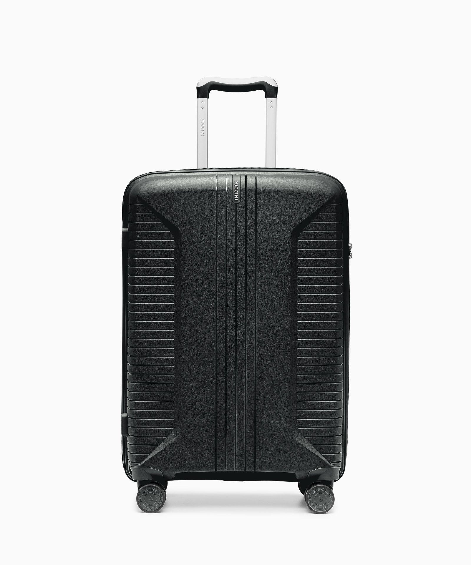 Valiza medie pe roți din polipropilenă neagră