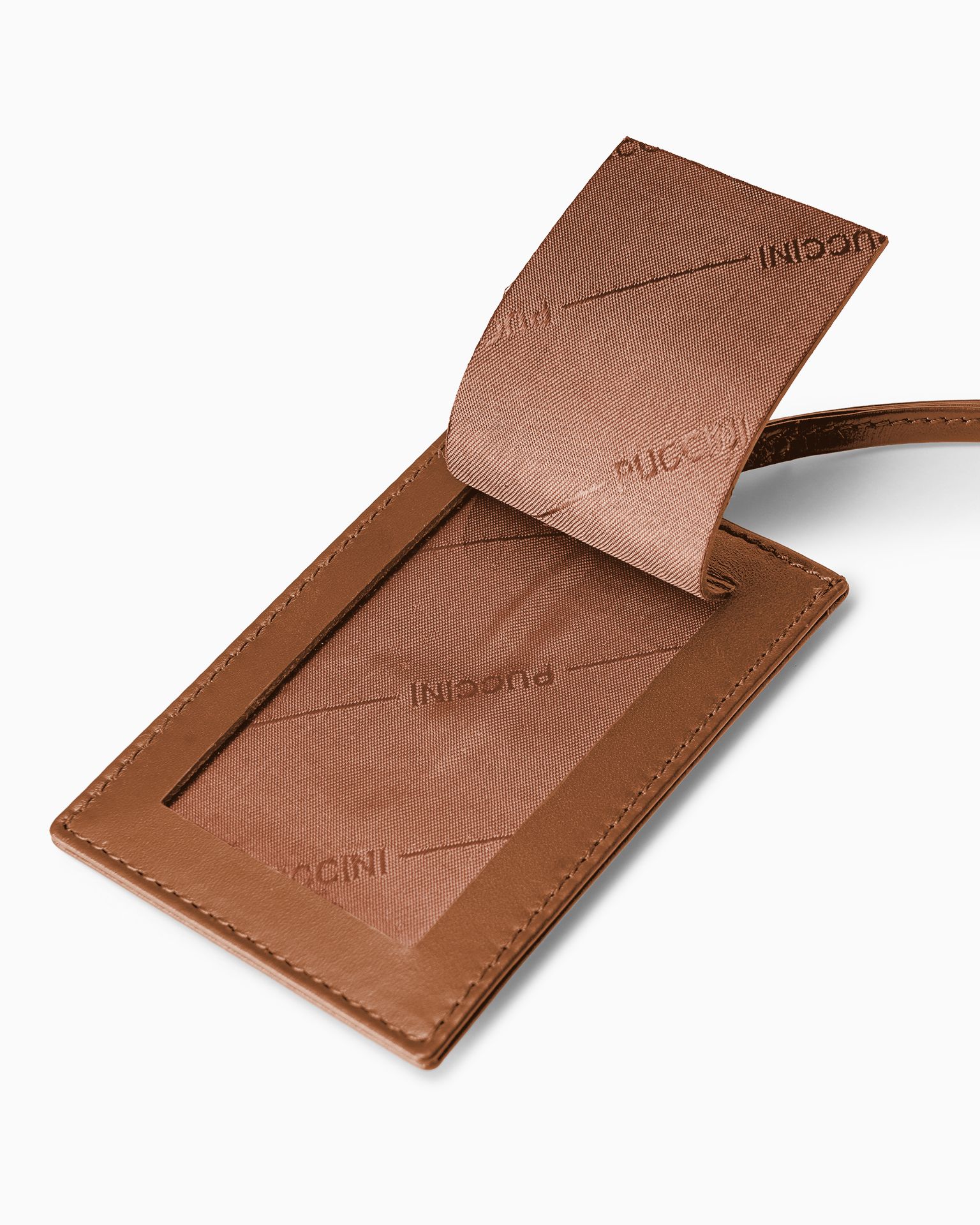 Etichetă pentru bagaje din piele maro