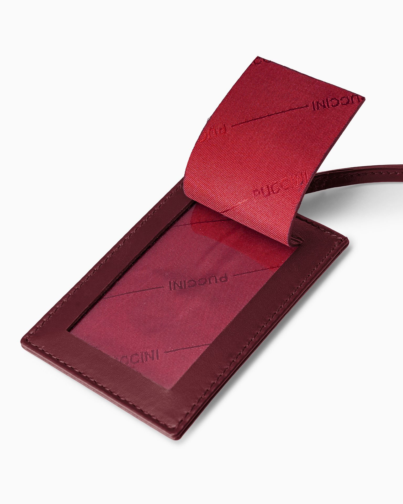 Etichetă pentru bagaje din piele maro