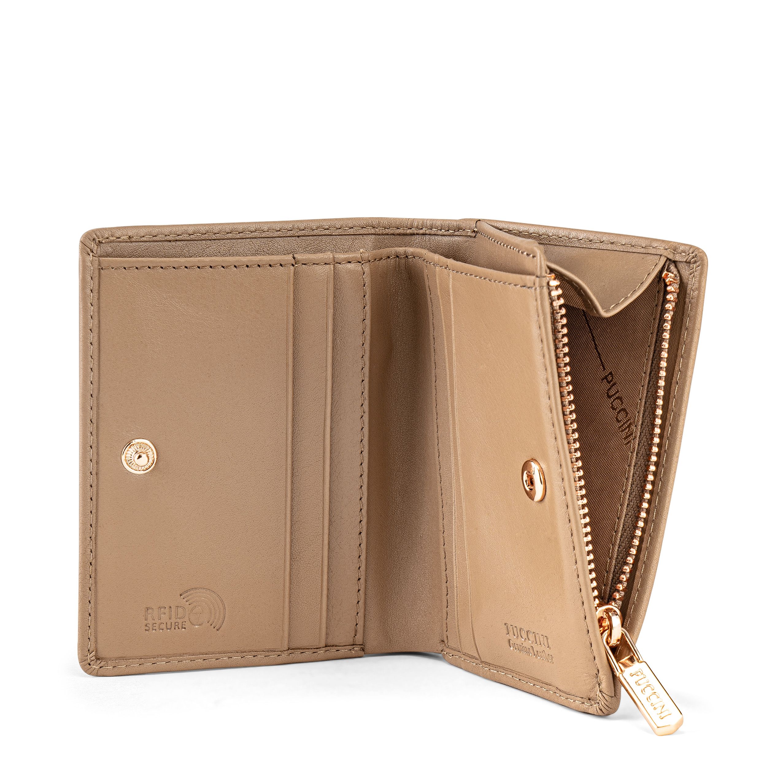 Portofel mic din piele maro pentru femei - puccini.ro