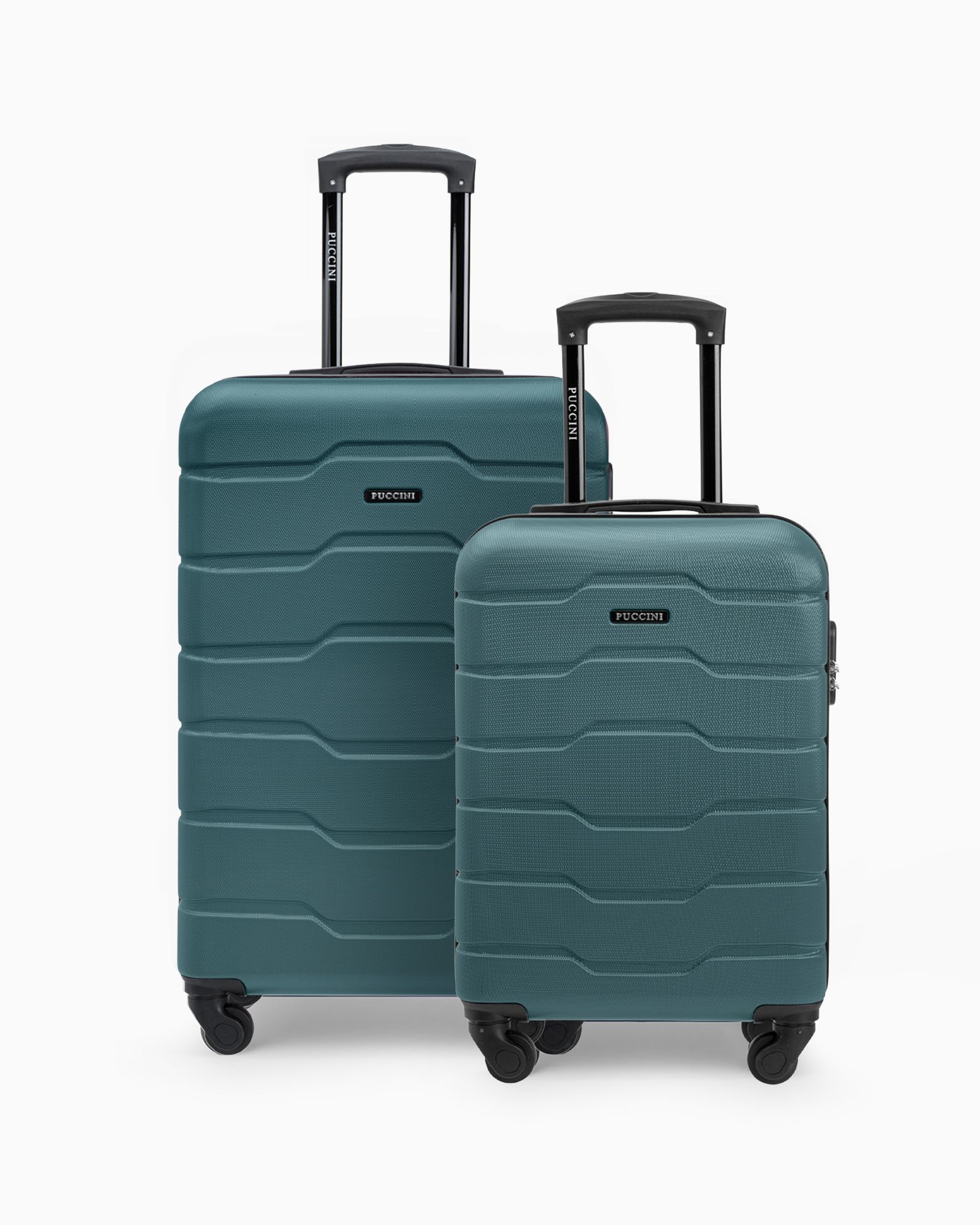 Set medie valiză + valiză de cabină verde