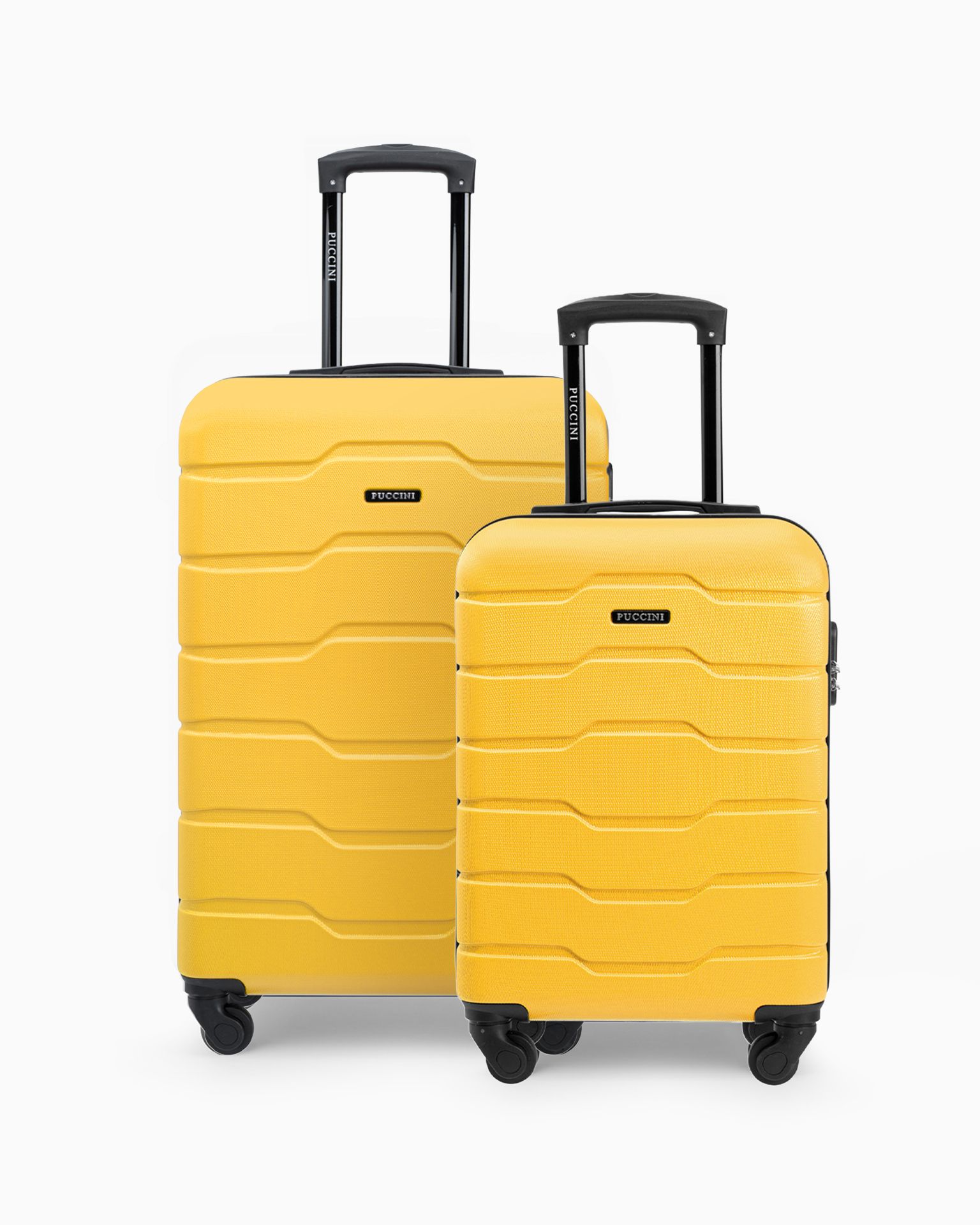 Set valiză medie + valiză de cabină galben