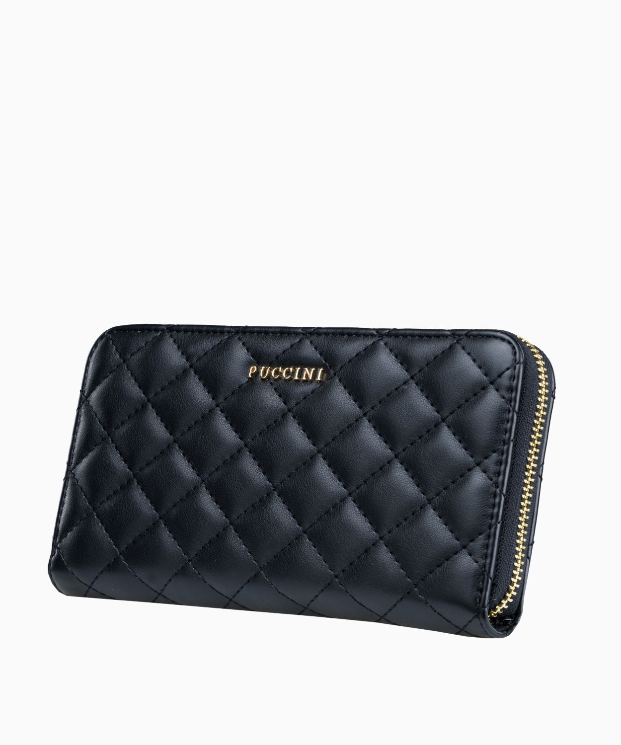 Portofel negru matlasat pentru femei