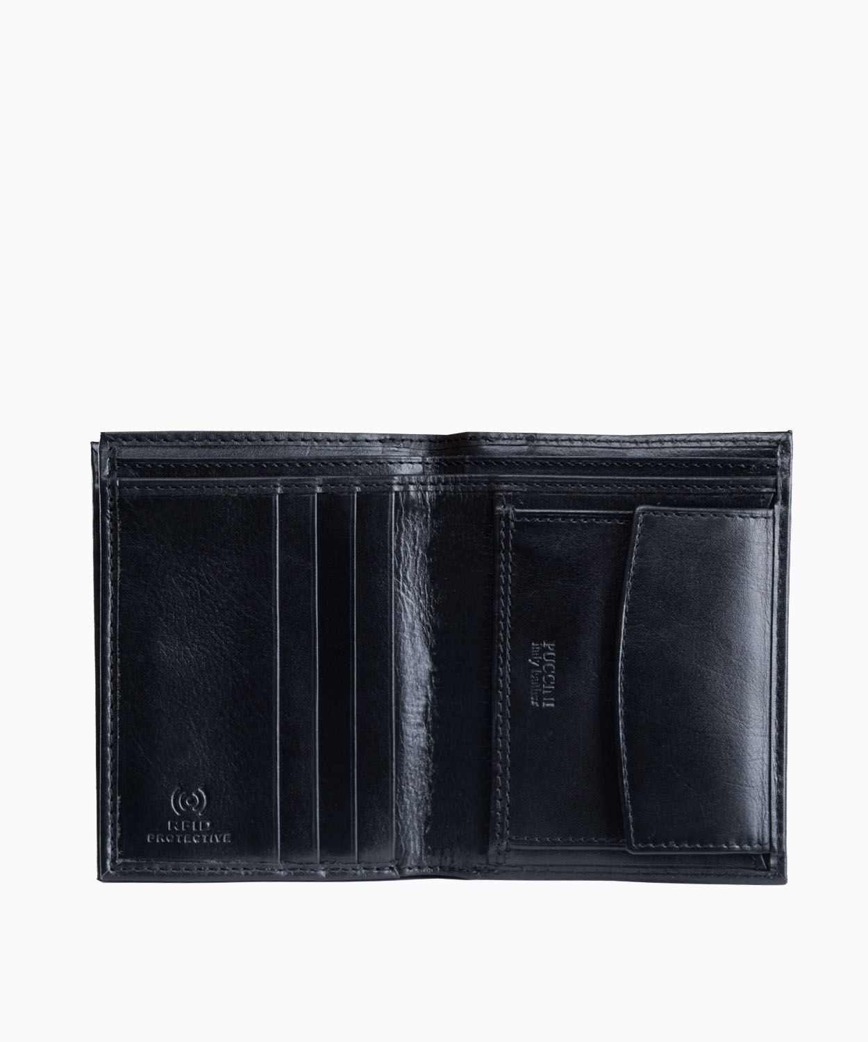 Portofel negru elegant din piele pentru bărbați