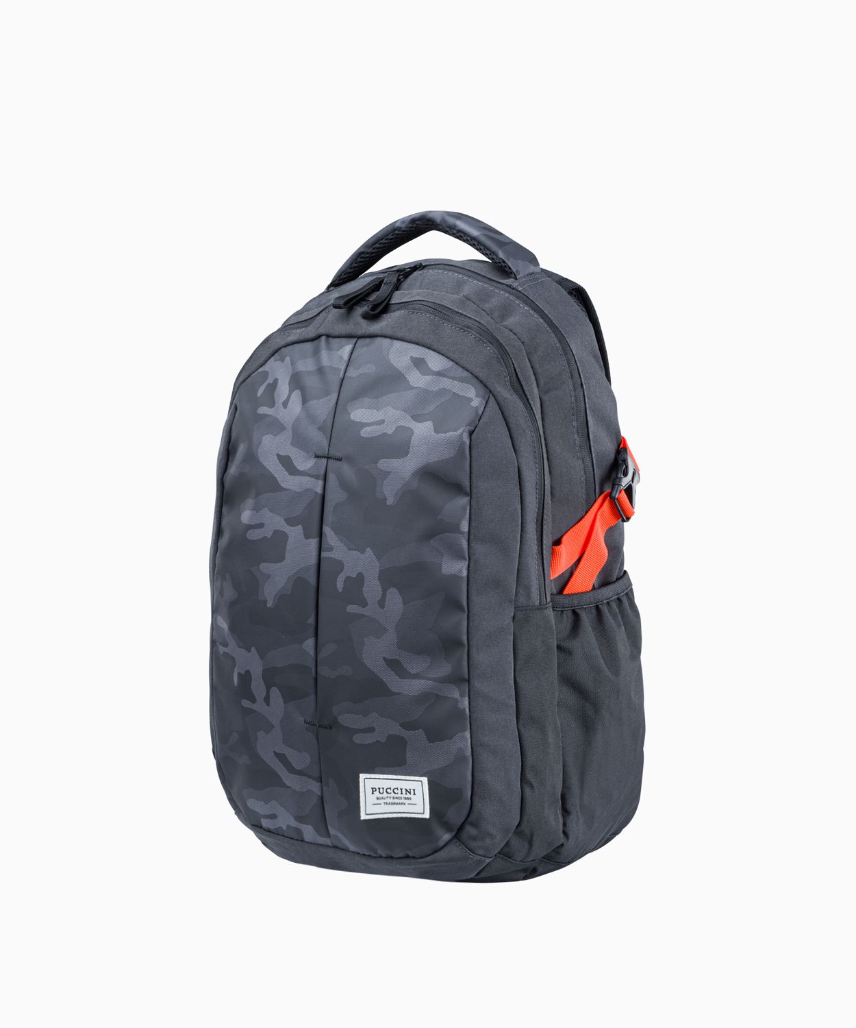 Rucsac cu buzunare cu imprimeu camuflaj - gri