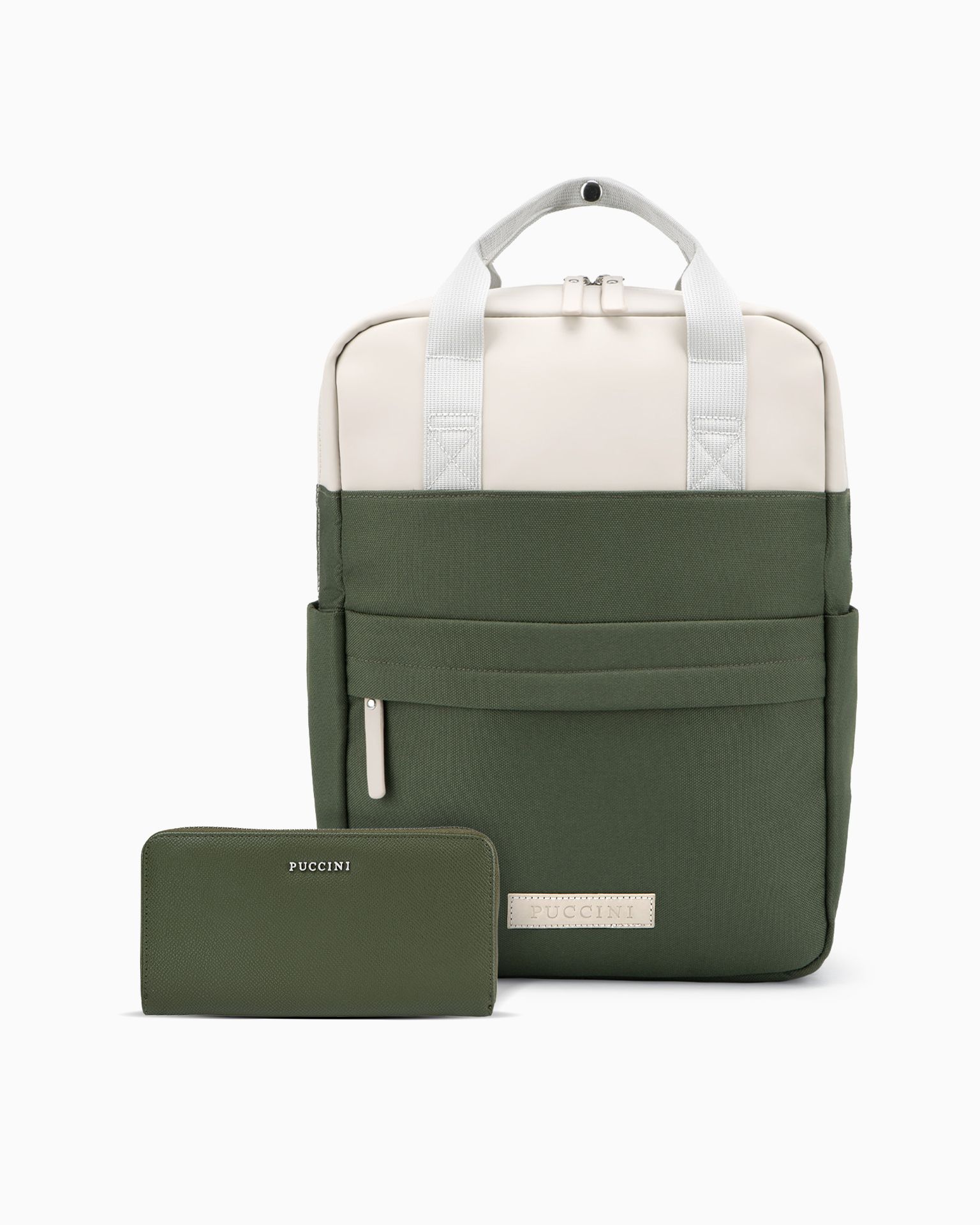 Set portofel dama + rucsac verde