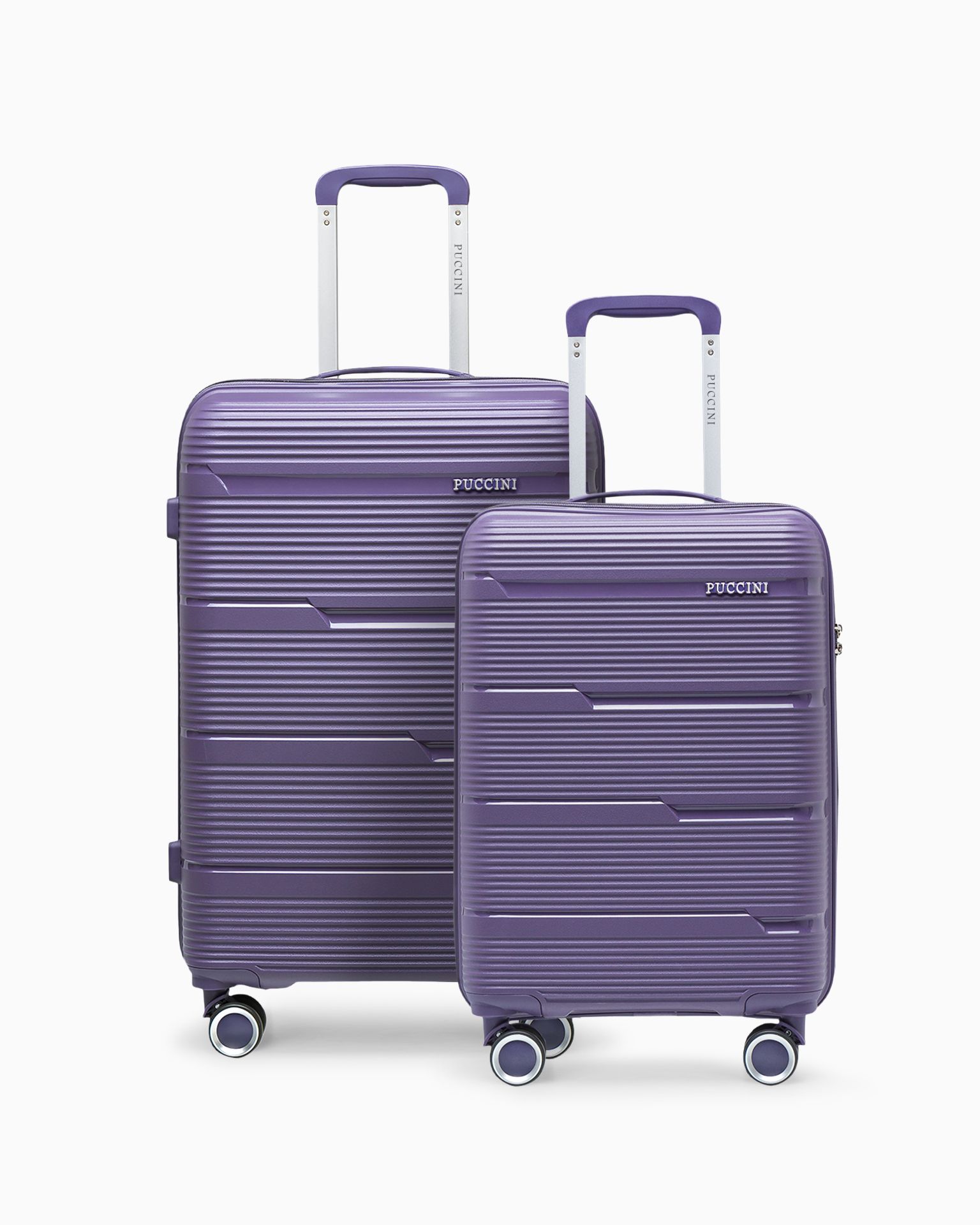 Set valiza medie + valiză de cabina din polipropilenă violet